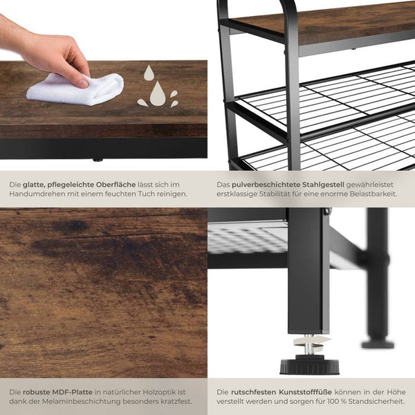 Southampton shoe rack - Industrial dark brown 