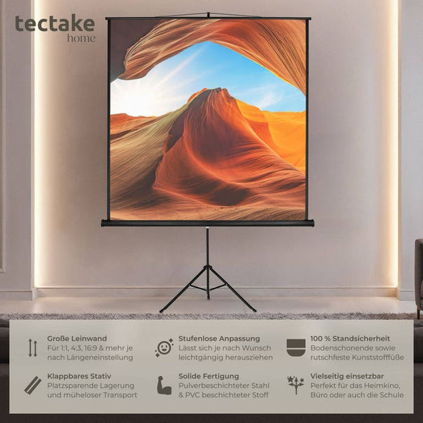 Beamer Leinwand Stativ 152 x 152 cm
