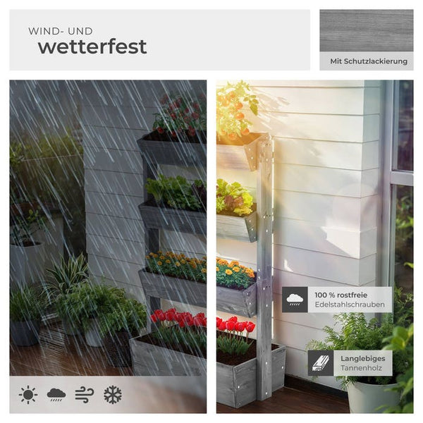 Vertikalbeet Flora grau 85 x 45 x 140 cm