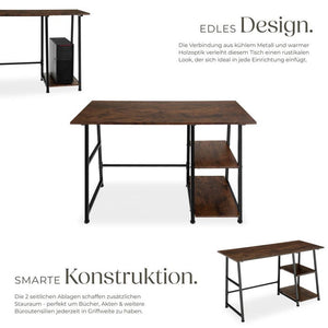 Schreibtisch Paisley 120x50x73,5cm Industrial dunkelbraun