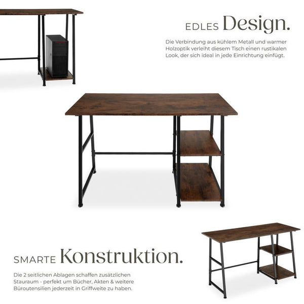 Schreibtisch Paisley 120x50x73,5cm Industrial dunkelbraun