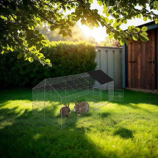Freigehege Kaninchen, 180x75x75cm, schwarz