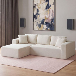 Sofa Relax Boneless L-Form Bouclé creme