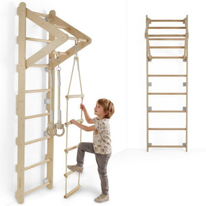 Sprossenwand Matterhorn 4in1 für Kinder Indoor braun