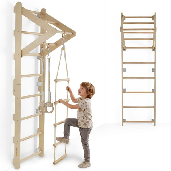 Sprossenwand Matterhorn 4in1 für Kinder Indoor braun