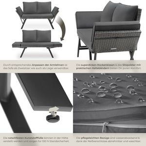 Rattan-Loungesofa Sintra grau