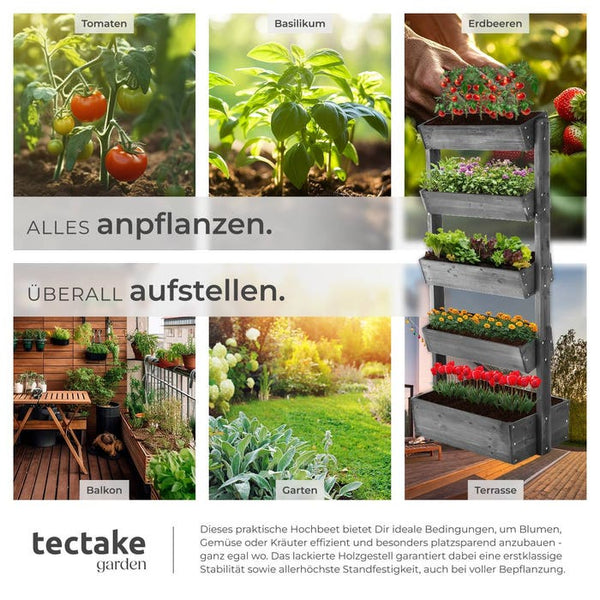 Vertikalbeet Flora grau 81 x 52 x 180 cm