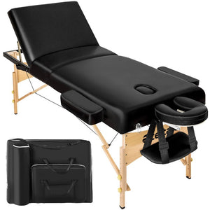 3 Zonen Massageliege schwarz