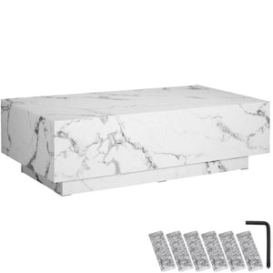 Couchtisch Lasley Marmor Optik weiß 120 x 60 x 35 cm