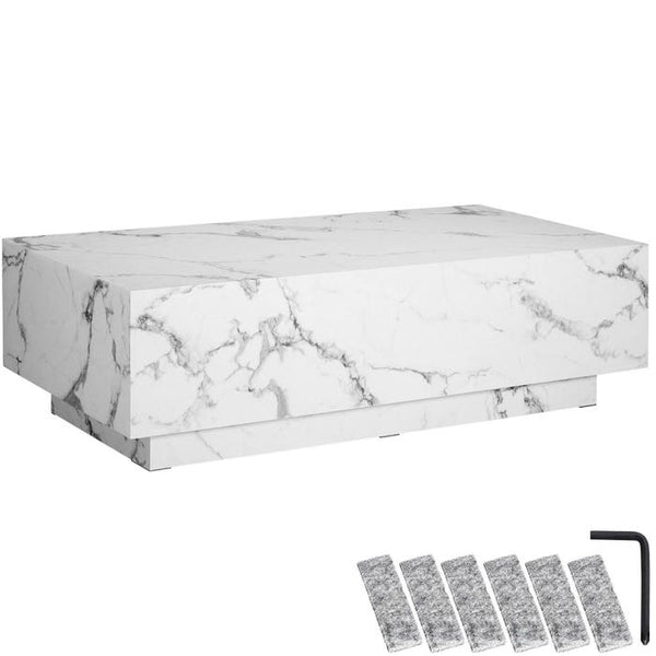 Couchtisch Lasley Marmor Optik weiß 120 x 60 x 35 cm