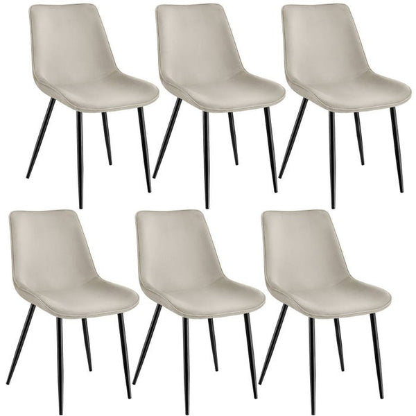 6er Set Stuhl Monroe Samtoptik creme