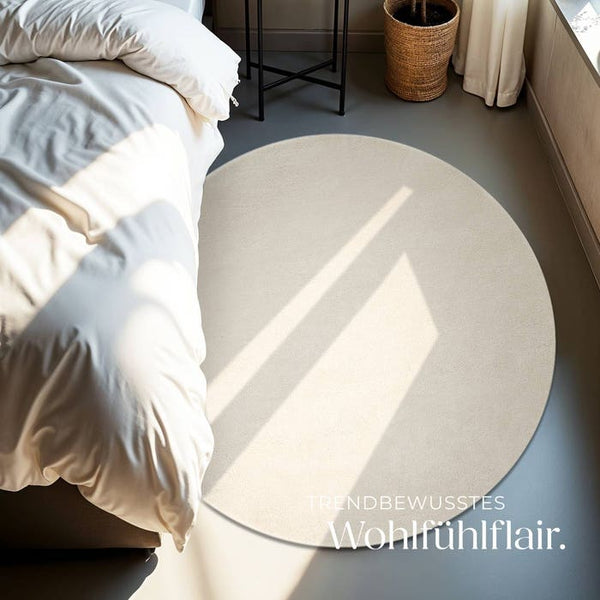 Tapis à poils courts Soft Zone crème Ø 120 cm 