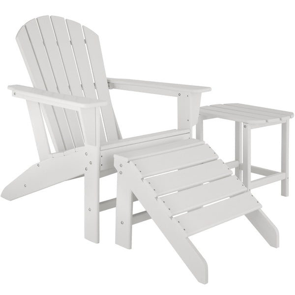 Gartenstuhl im Adirondack-Design weiss/weiss