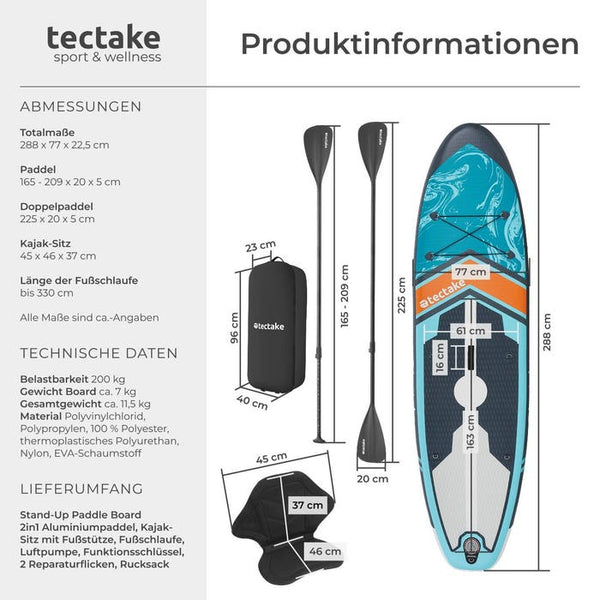 Stand-Up Paddle Board Zenon türkis/orange