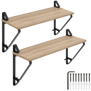 2 Hängeregale Irvine Industrial Holz hell, Eiche Sonoma