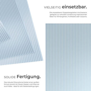 10er Set Doppelstegplatten Shiny 121 x 60,5 x 0,6 cm