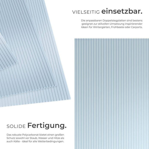 10er Set Doppelstegplatten Shiny 121 x 60,5 x 0,6 cm
