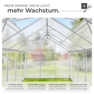 Gewächshaus ohne Fundament 375 x 185 x 195 cm