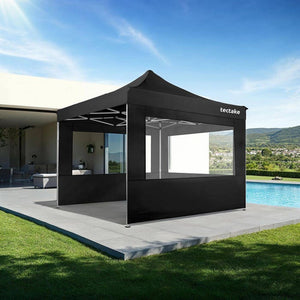 Faltbarer Garten Pavillon 3x3m mit 4 Seitenteilen schwarz