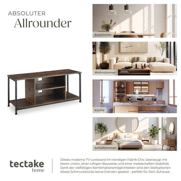 TV-Regal Austin Industrial Holz dunkel, rustikal 110 cm