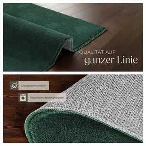 Tapis à poils courts Soft Zone vert 60 x 110 cm 