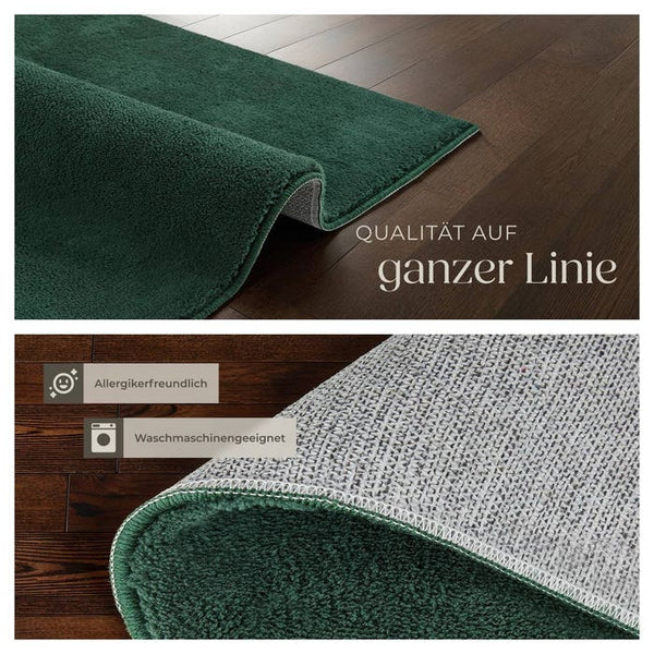 Tapis à poils courts Soft Zone vert 60 x 110 cm 