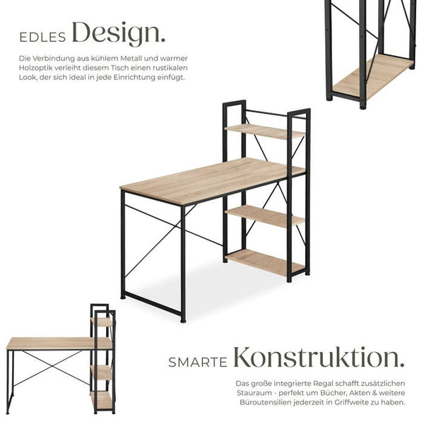 Computer-Schreibtisch Hershey 122x61x120cm Industrial hellbraun