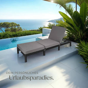 Rattan Sonnenliege Sofia schwarz