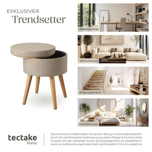 Sitzhocker mit Stauraum Yara Sand