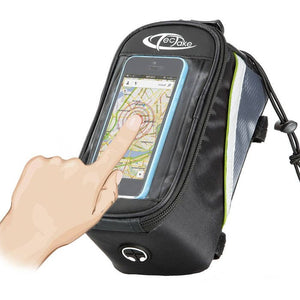 Fahrradtasche mit Rahmen-Befestigung für Smartphones schwarz/grau/grün 20,5 x 10 x 10,5 cm