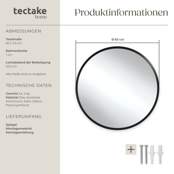 Runder Wandspiegel Fiona 60 cm
