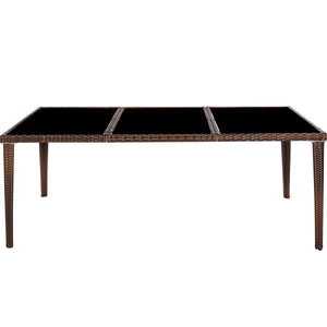 Aluminium Rattan Sitzgruppe Monaco 8+1 schwarz/braun
