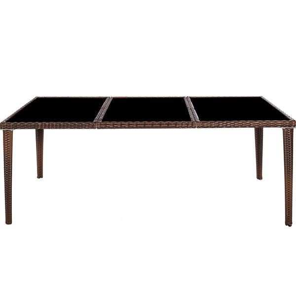 Aluminium Rattan Sitzgruppe Monaco 8+1 schwarz/braun
