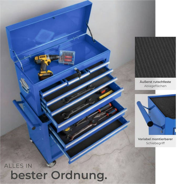 Werkzeugwagen mit 8 Schubladen, blau