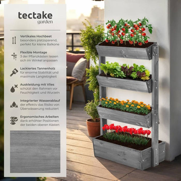 Vertikalbeet Flora grau 85 x 45 x 140 cm