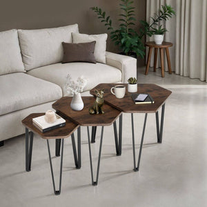 Beistelltisch-Set Torquay Industrial Holz dunkel, rustikal