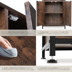 Highboard Doncaster Industrial Holz dunkel, rustikal