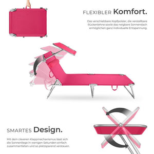 2er Set Gartenliege Chloé pink