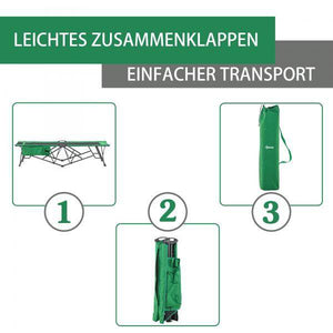 Campingbett Breite klappbar Einzelperson grün schwarz