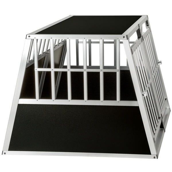 Caisse de transport double pour chiens avec paroi arrière inclinée et séparateur