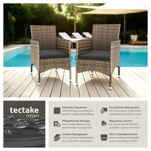 2er Set Rattanstuhl Nantes natur/dunkelgrau