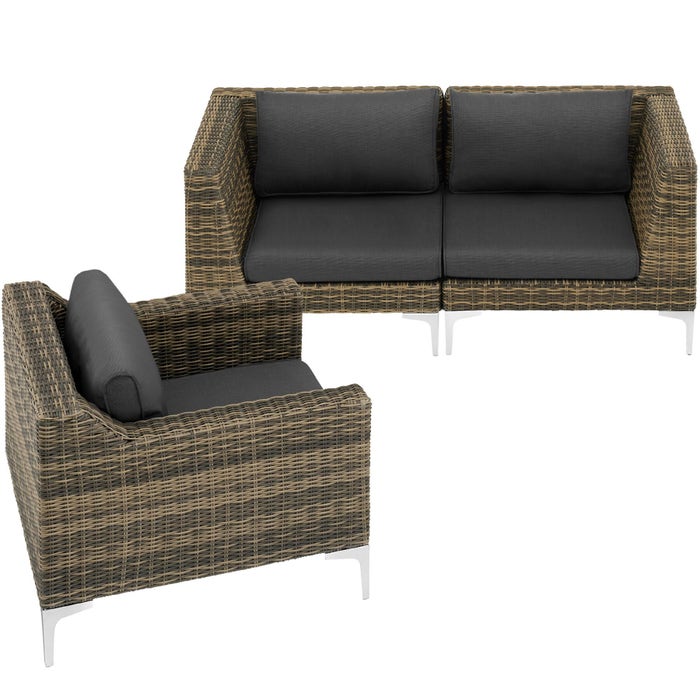 Ensemble modulaire en rotin Villanova Set 1 - 2 places (angle gauche + angle droit + fauteuil)