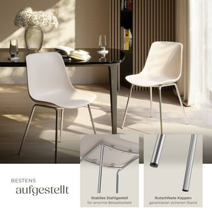 Kunststoffstuhl Mave taupe/chrom 2er Set