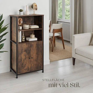 Highboard Doncaster Industrial Holz dunkel, rustikal