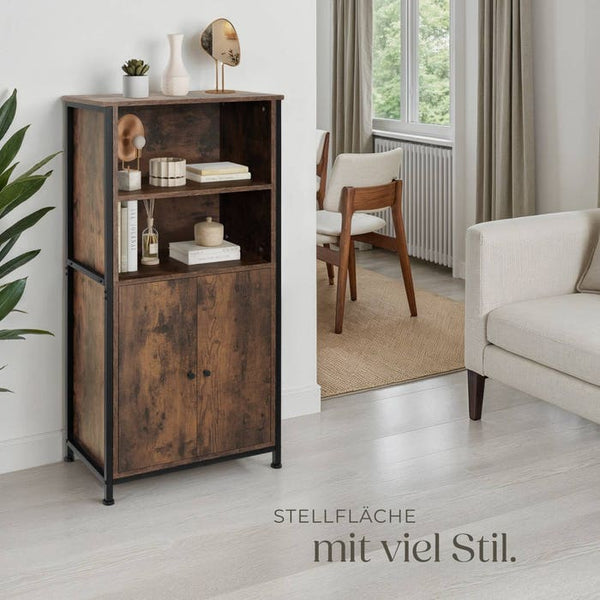 Highboard Doncaster Industrial Holz dunkel, rustikal