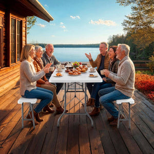 Campingtischgarnitur klappbar weiss