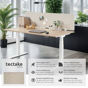 Schreibtisch Trennwand Noisy beige 130 x 40 cm