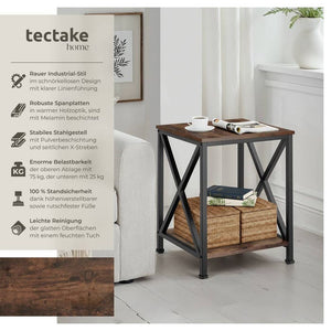 Beistelltisch Carlton Industrial Holz dunkel, rustikal
