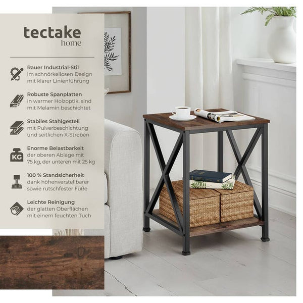 Beistelltisch Carlton Industrial Holz dunkel, rustikal