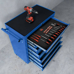 Werkzeugwagen mit 7 Schubladen, blau